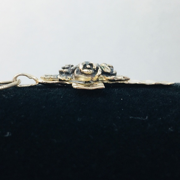 Israel Sterling Cross Ornate Sculpted Roses 18" - Picture 6 of 8